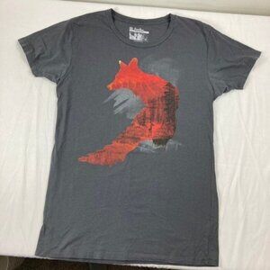 Girls Threadless Red‎ Fox Tee Shirt Gray Red XXL Girly